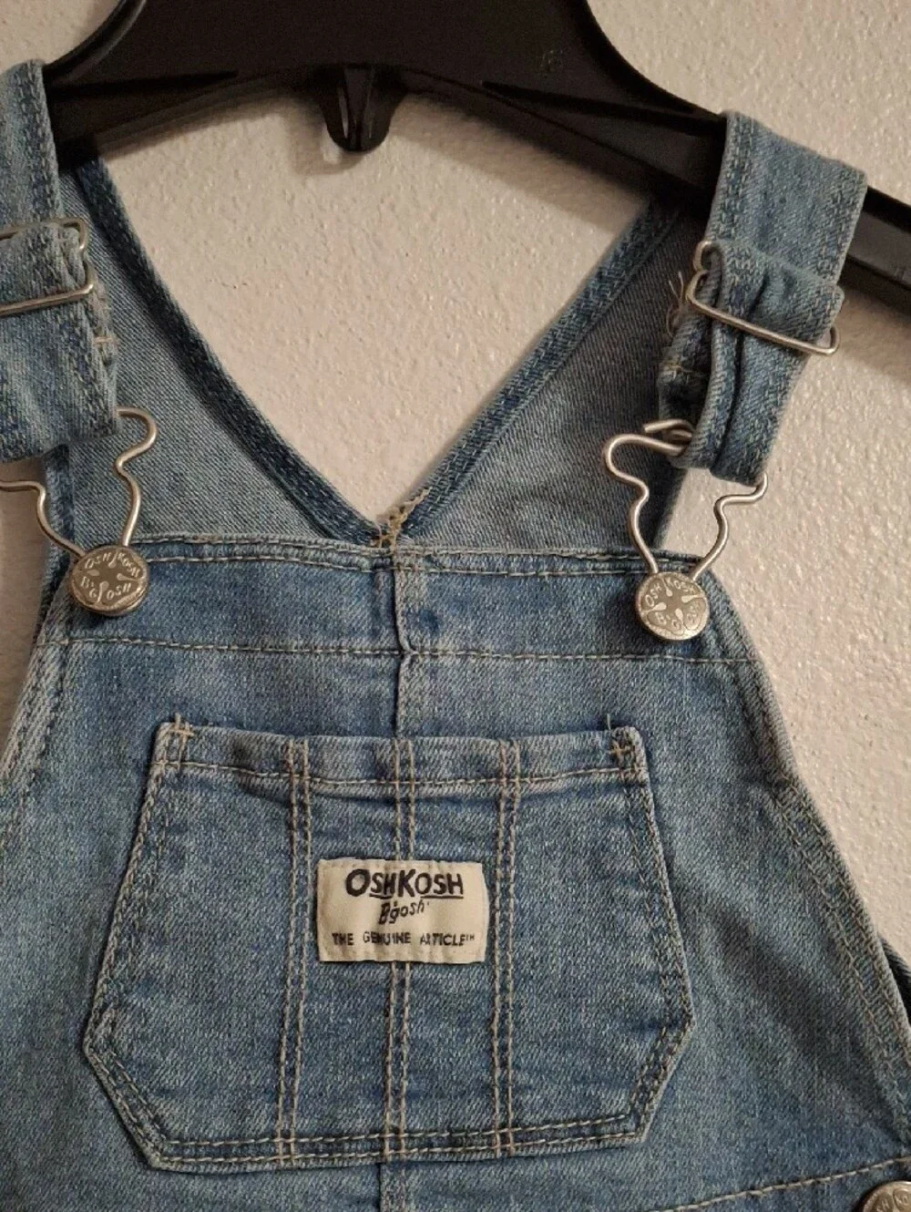 OshKosh B'gosh Light Blue Denim Bib with White Eyelet Skirt Overalls 2T